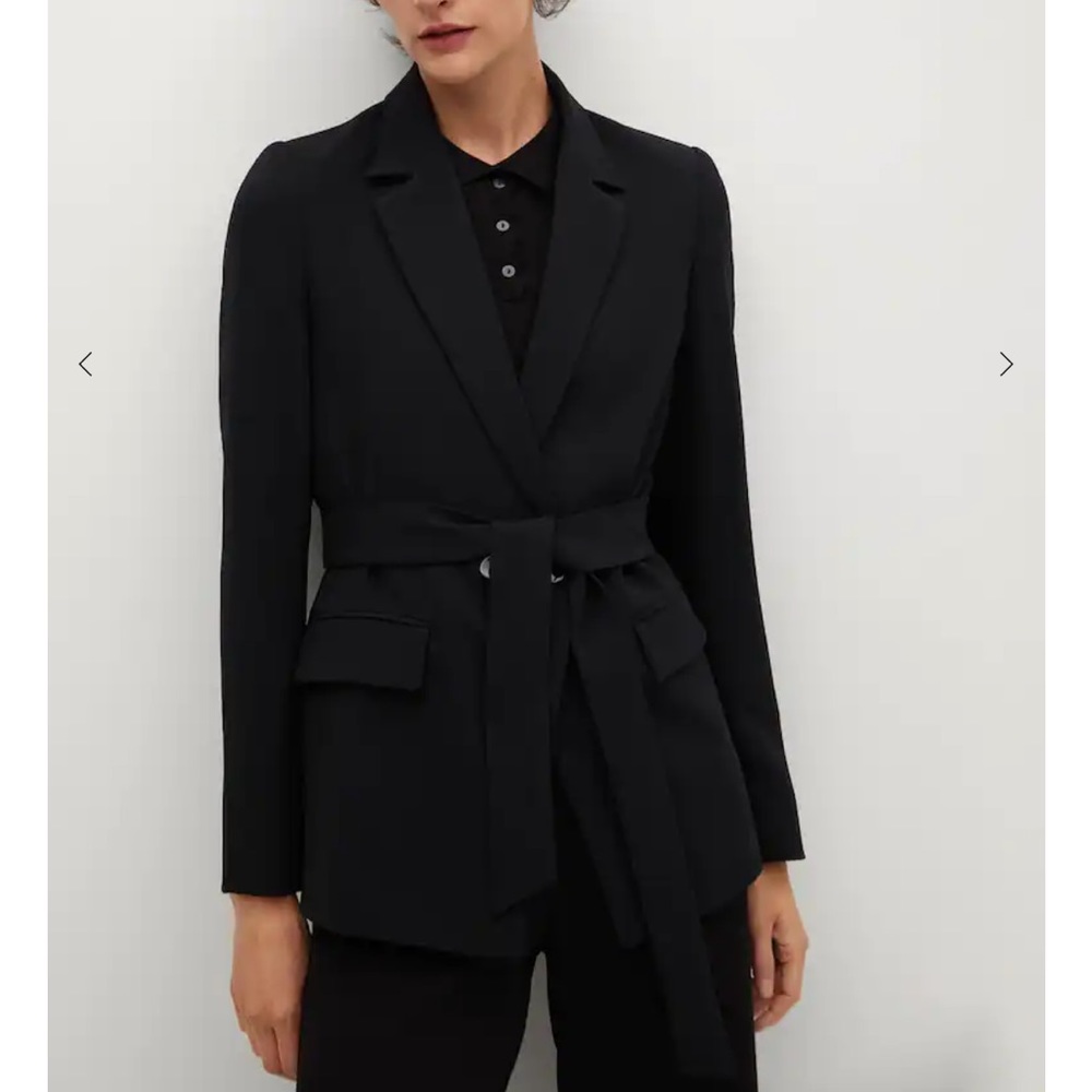 Mango crepe blazer with belt